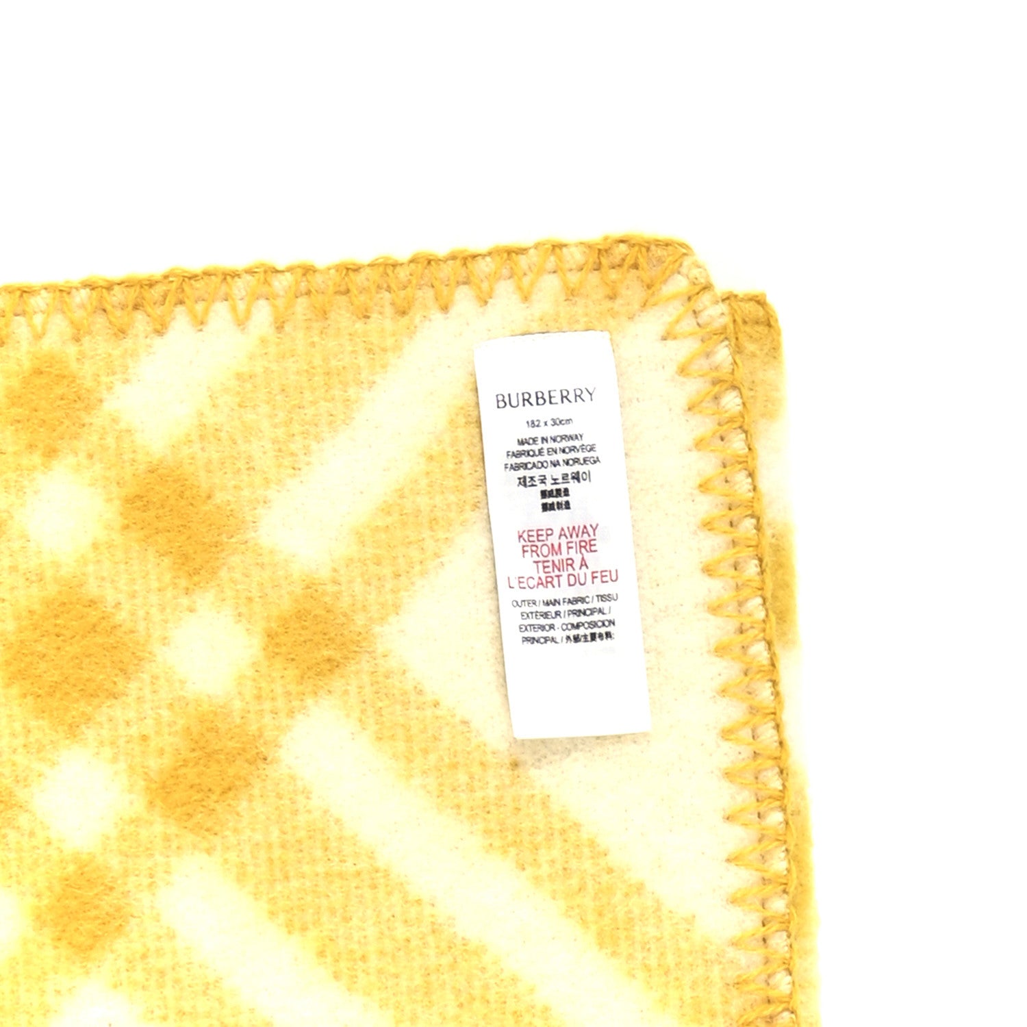 Burberry Wool Check Tri Bar Scarf Pear 7 of 8