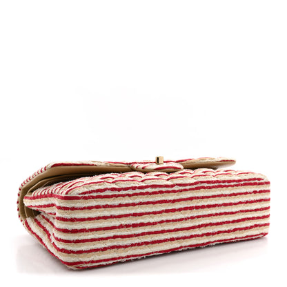 Chanel Jersey Quilted Medium Coco Sailor Flap Red White 4 of 10