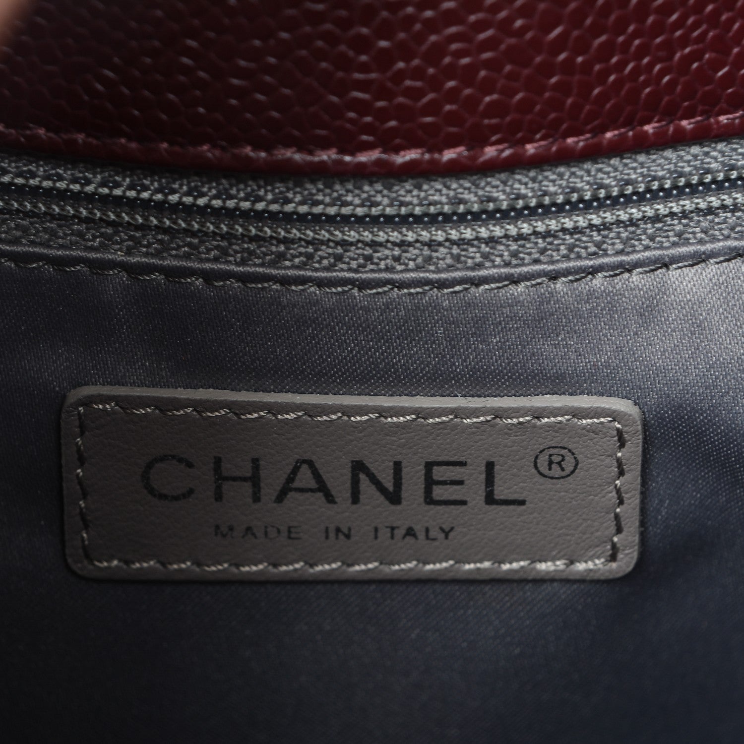 Chanel Caviar Quilted Petit Shopping Tote PST Dark Burgundy 6 of 7