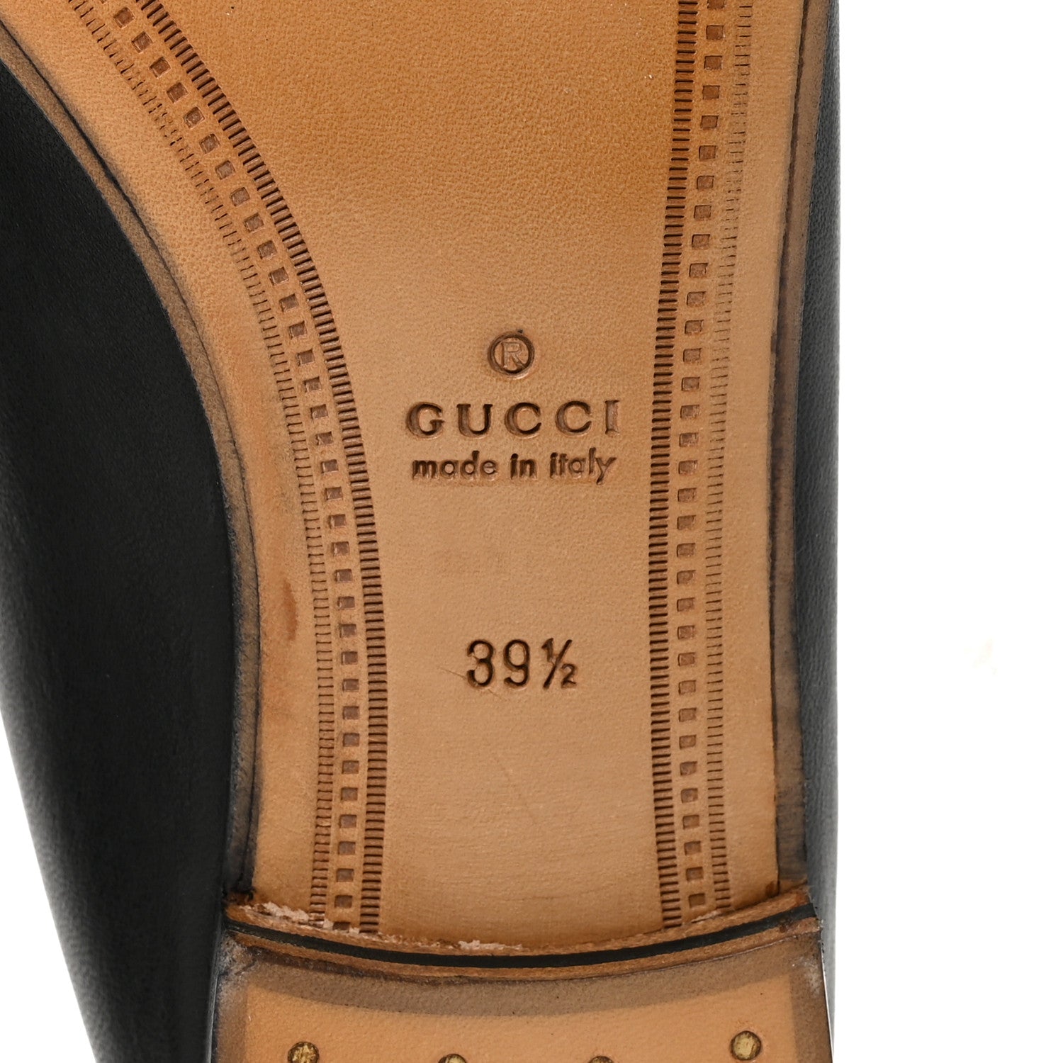Gucci Lambskin Womens Brixton Horsebit Loafers 39.5 Black 7 of 9