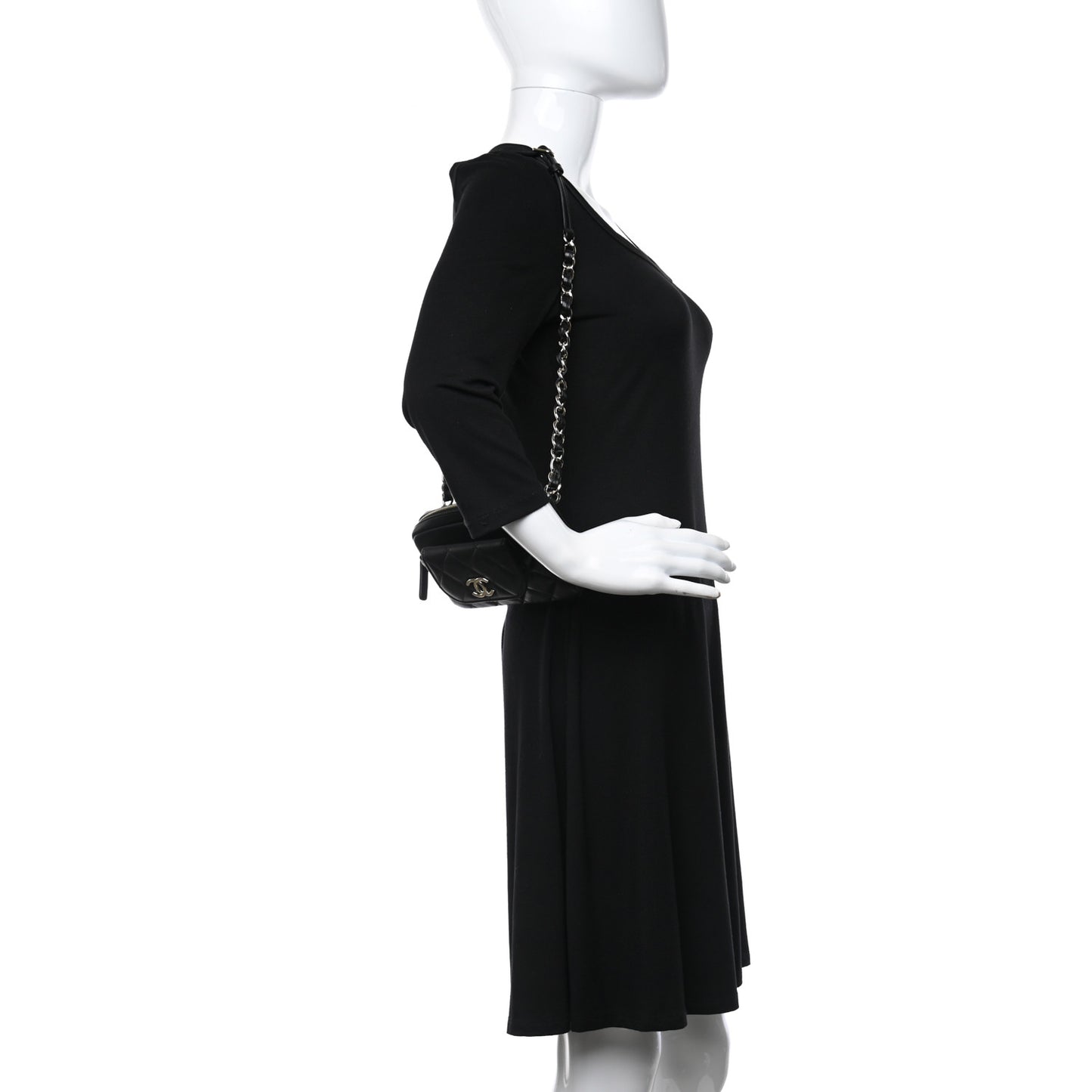 Lambskin Quilted Waist Bag Black