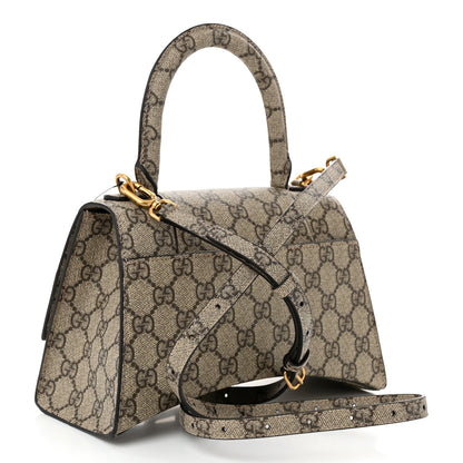 Balenciaga X GUCCI GG Supreme Monogram Small Hourglass Top Handle Bag Beige Ebony 3 of 11