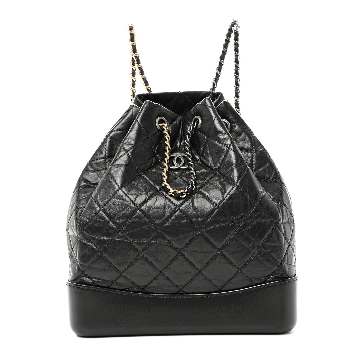 Chanel Aged Calfskin Quilted Small Gabrielle Backpack Black 1 of 10