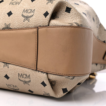 MCM Visetos Drawstring Bucket Bag Beige 8 of 15