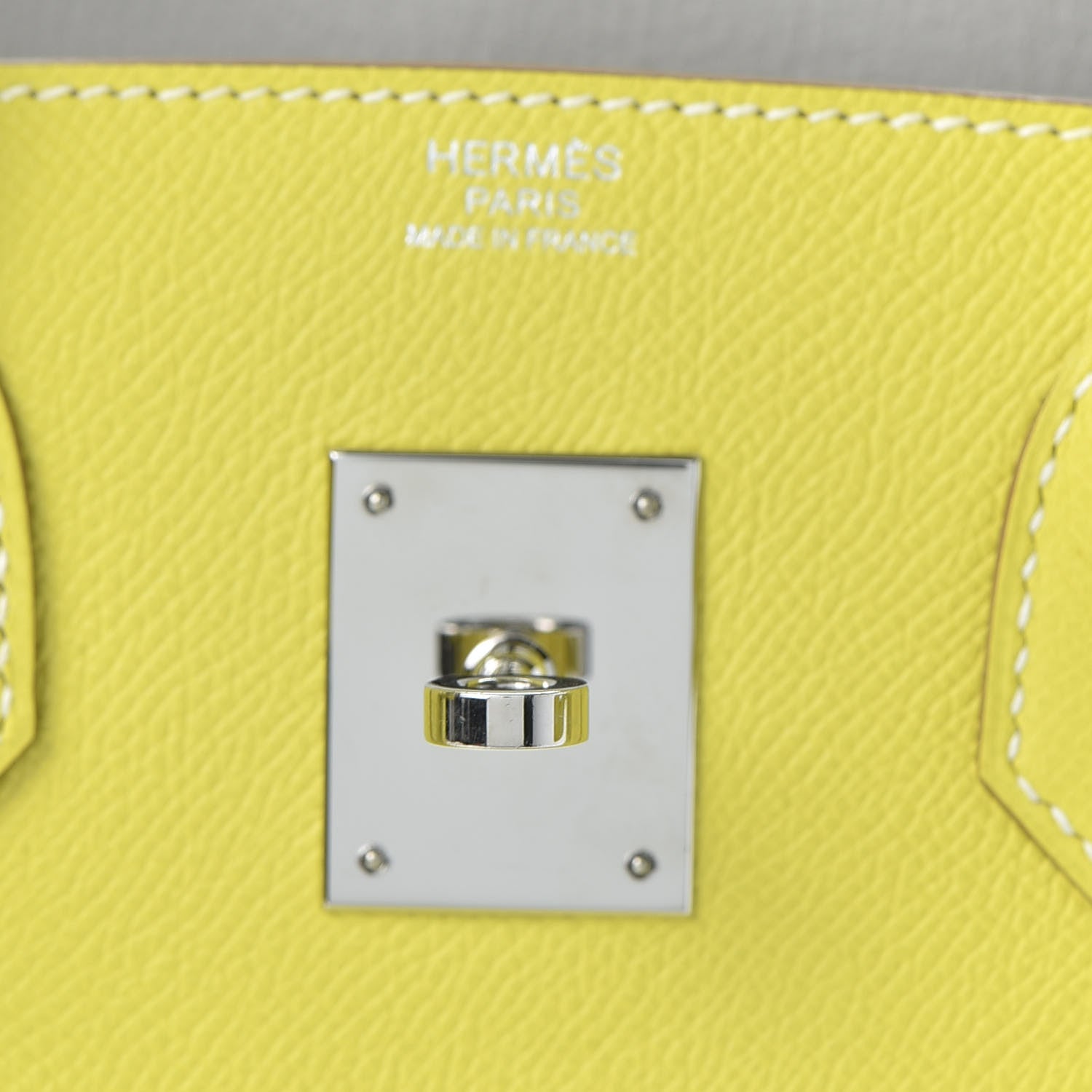 Hermes Epsom Candy Birkin 30 Lime Gris Perle 24 of 34