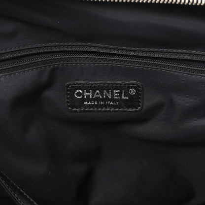 Chanel Coated Canvas Paris Biarritz Satchel Black 6 of 14