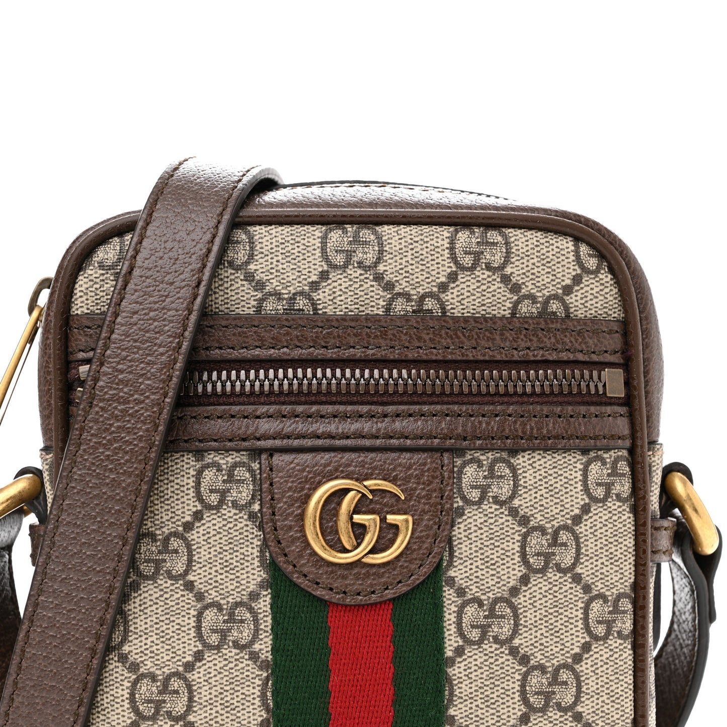 GG Supreme Monogram Web Mini Ophidia Messenger Brown