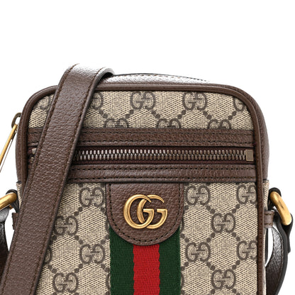 Gucci GG Supreme Monogram Web Mini Ophidia Messenger Brown 8 of 10