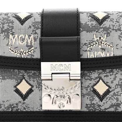 MCM Vintage Jacquard Monogram Mini Tracy Crossbody Black 7 of 11