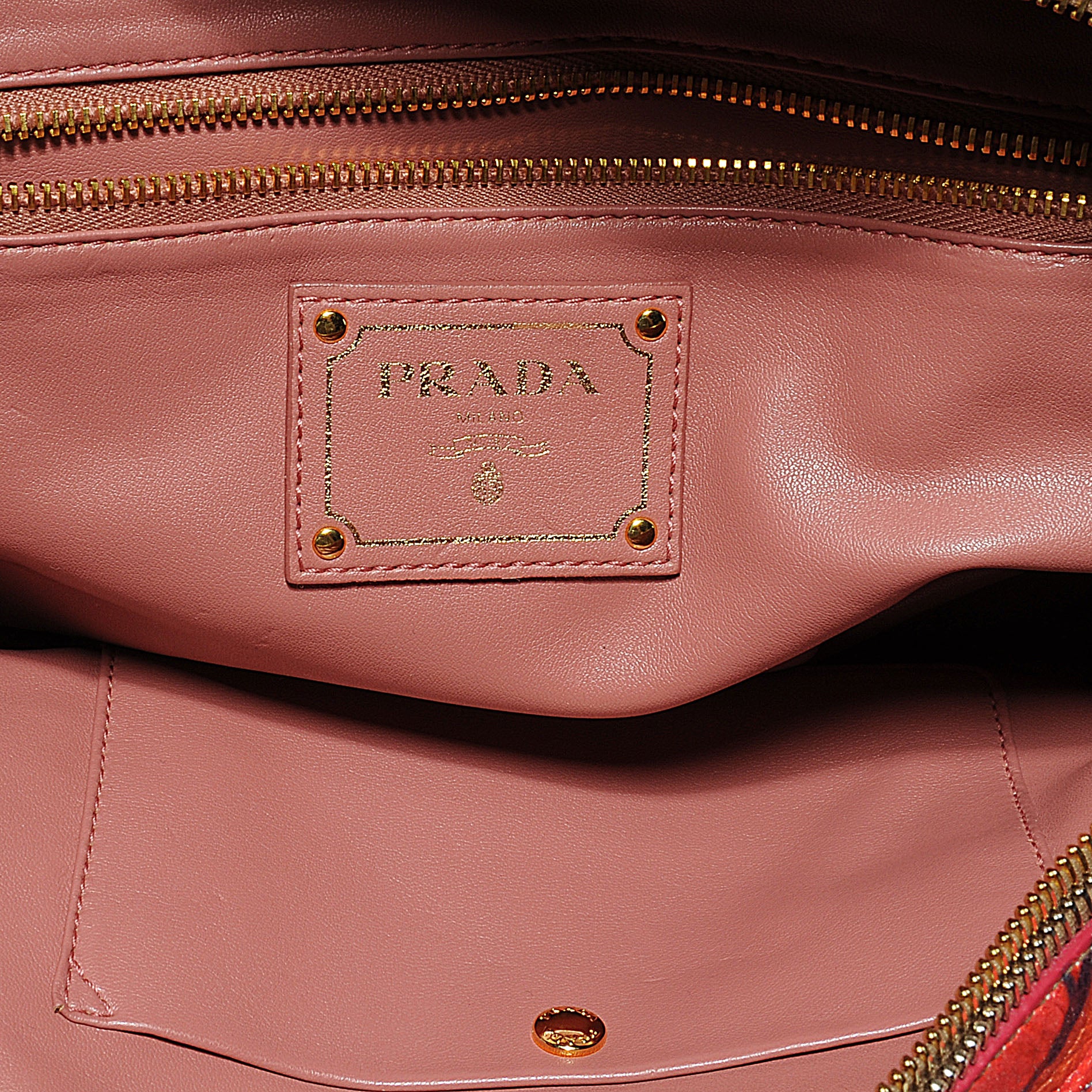 Prada X JAMES JEAN Cervo Lux Fairy Print Medium Boston Bag Peonia 7 of 10