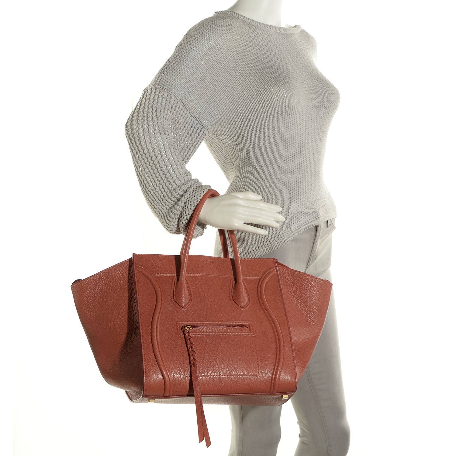 Celine Shiny Grained Calfskin Medium Phantom Luggage Terracotta 2 of 9