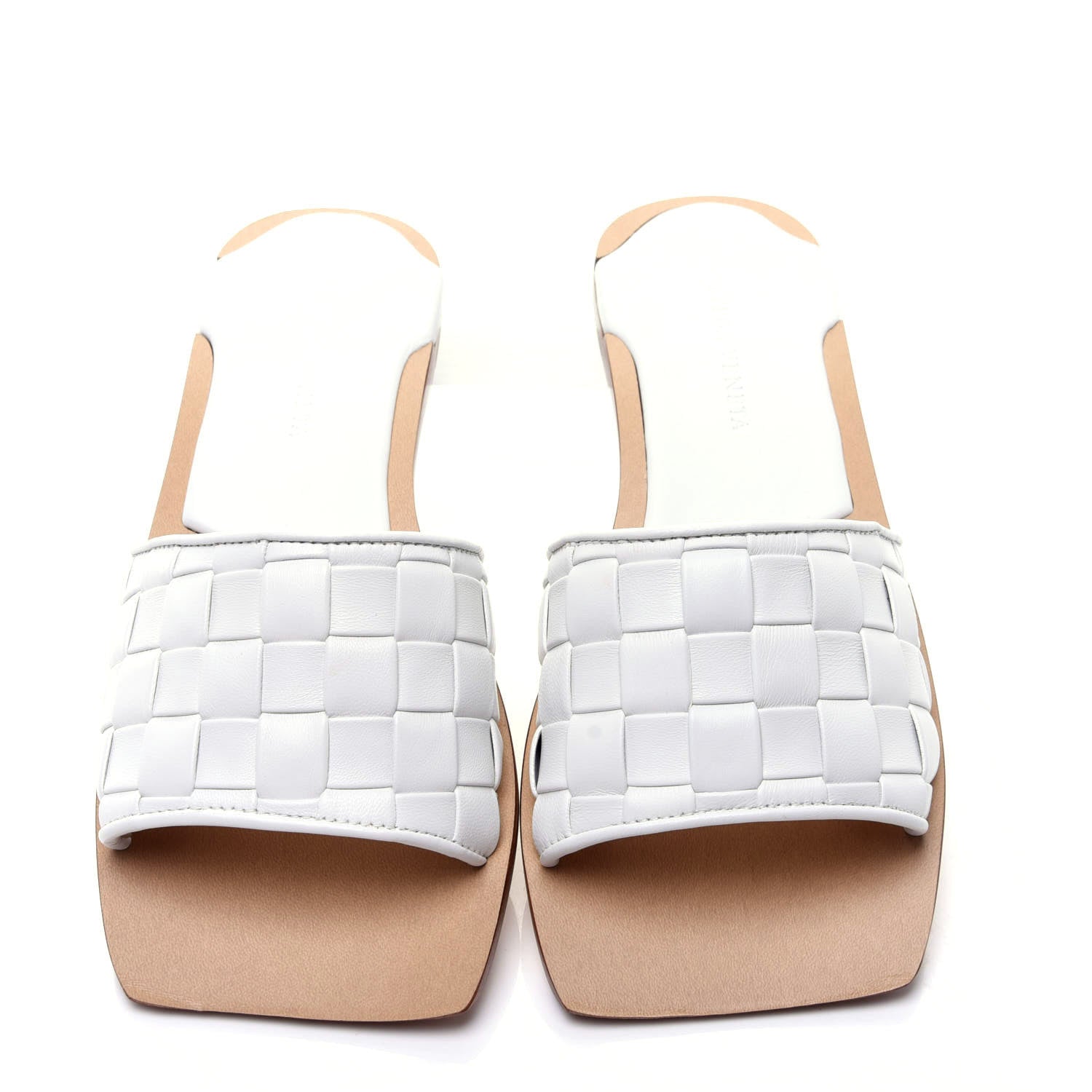 Bottega Veneta Nappa Intrecciato Squared Toe Flat Sandals 36 White 6 of 10