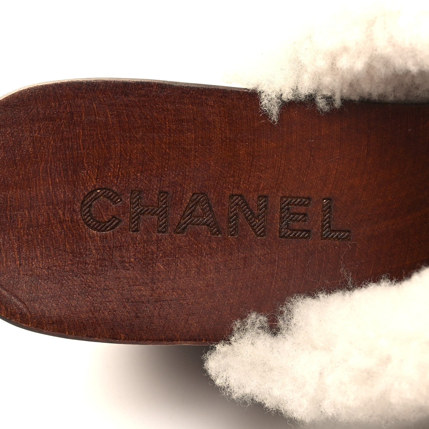Chanel Suede Shearling CC Clogs 37 Beige 8 of 8