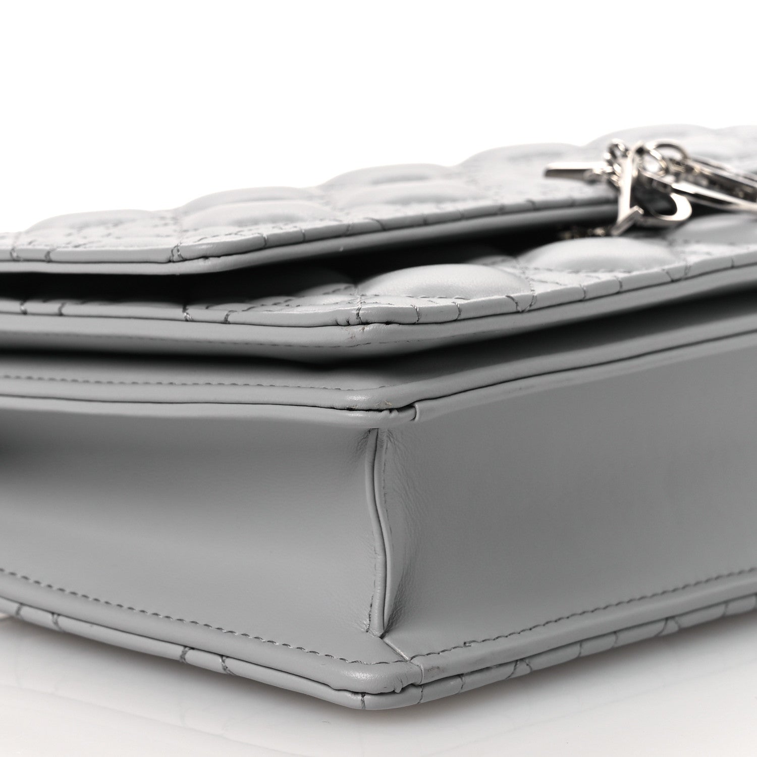 Christian Dior Lambskin Cannage My Dior Top Handle Bag Cloud Blue 9 of 10