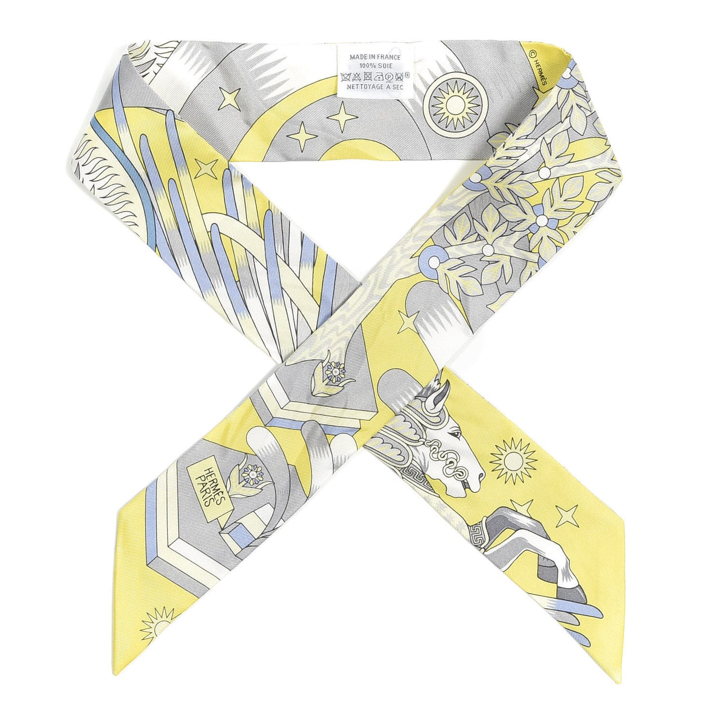 Silk La Source de Pegase Twilly Jaune Vif Gris Perle