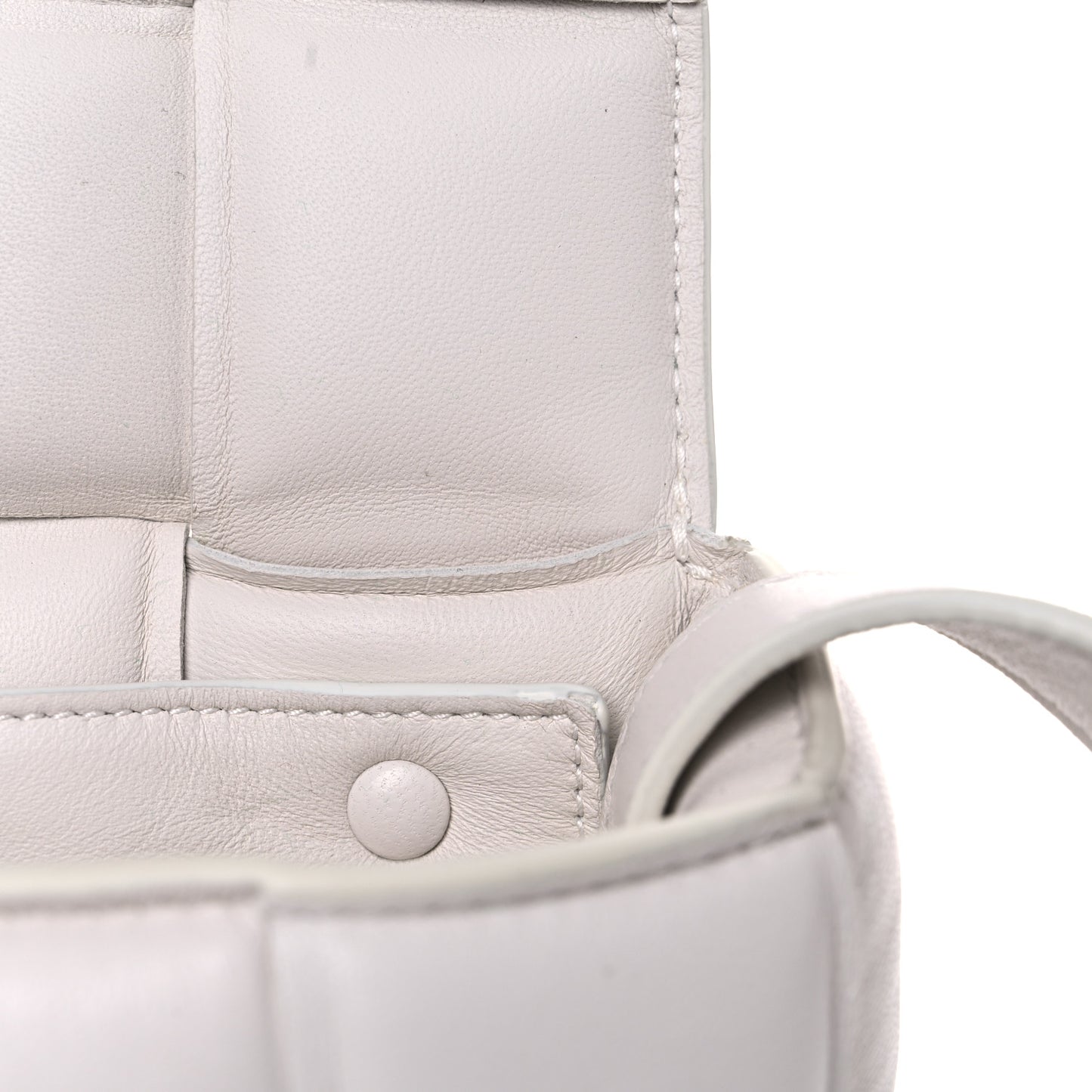 Nappa Maxi Intreccio Padded Cassette Crossbody Bag Chalk