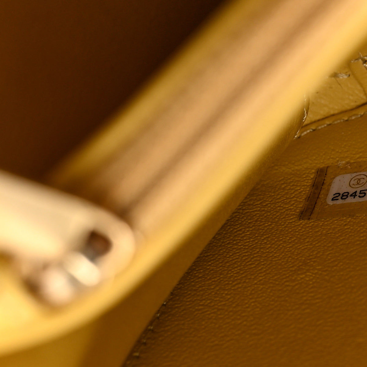 Caviar Quilted Medium CC Filigree Vanity Case Yellow