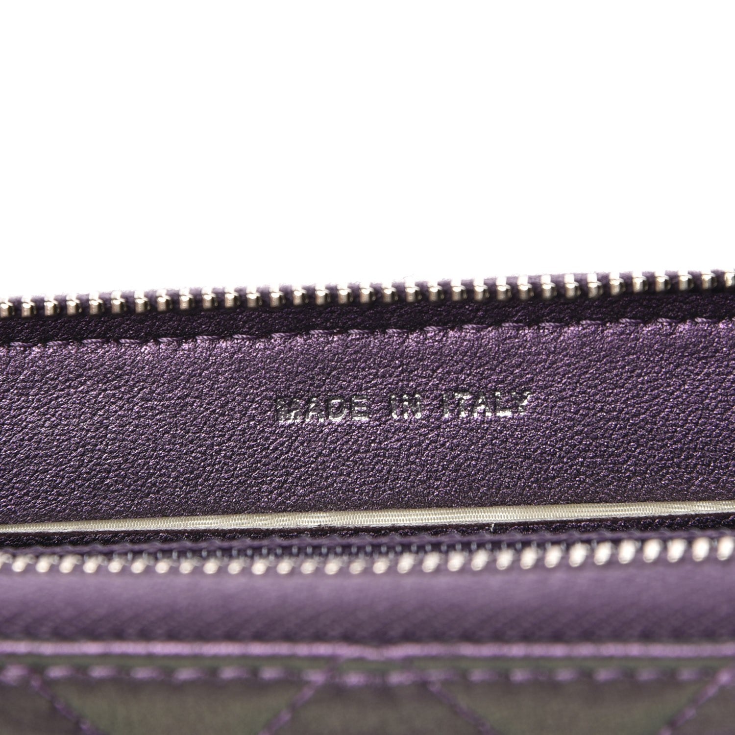 Chanel Iridescent Lambskin Quilted Small Zip Around Wallet Purple 7 of 9
