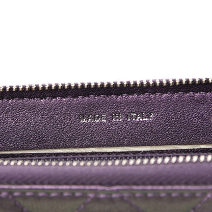 Chanel Iridescent Lambskin Quilted Small Zip Around Wallet Purple 7 of 9