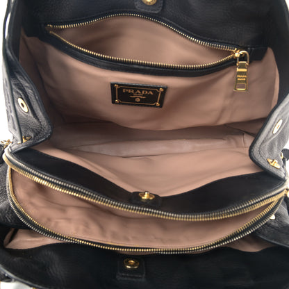 Prada Cervo Deerskin Satchel Black 5 of 9