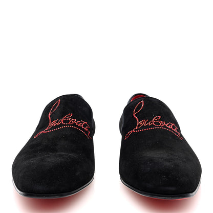 Christian Louboutin Velvet Strass Mens Dandelion Flat Loafers 42.5 Black 3 of 8