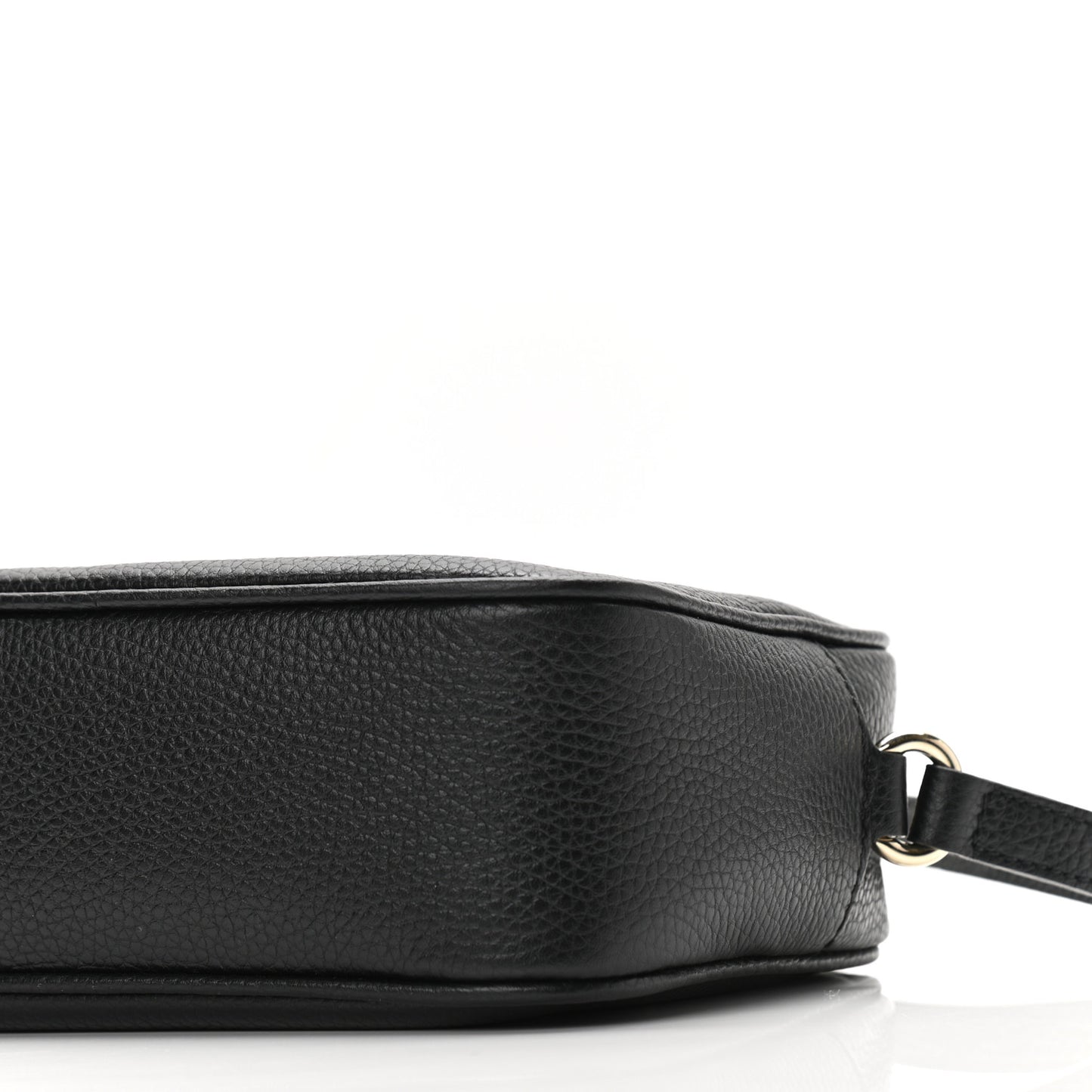 Pebbled Calfskin Small Soho Disco Bag Black