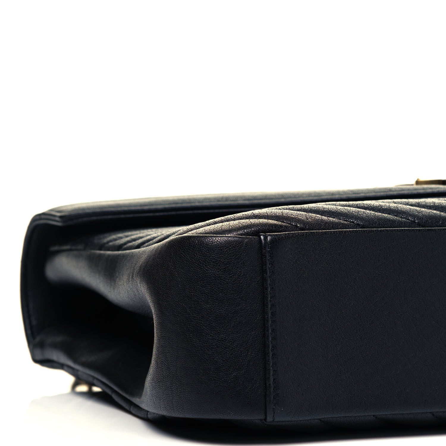 Saint Laurent Sheepskin Matelasse Chevron Monogram Large College Satchel Black 5 of 9