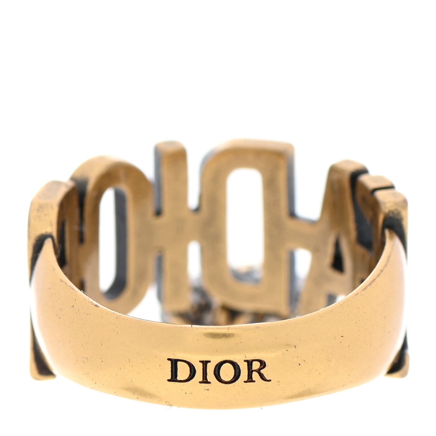 Metal J'Adior Crystal Heart Charm Ring L Gold
