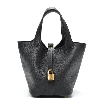 Hermes Taurillon Clemence Picotin Lock 18 PM Black 1 of 9