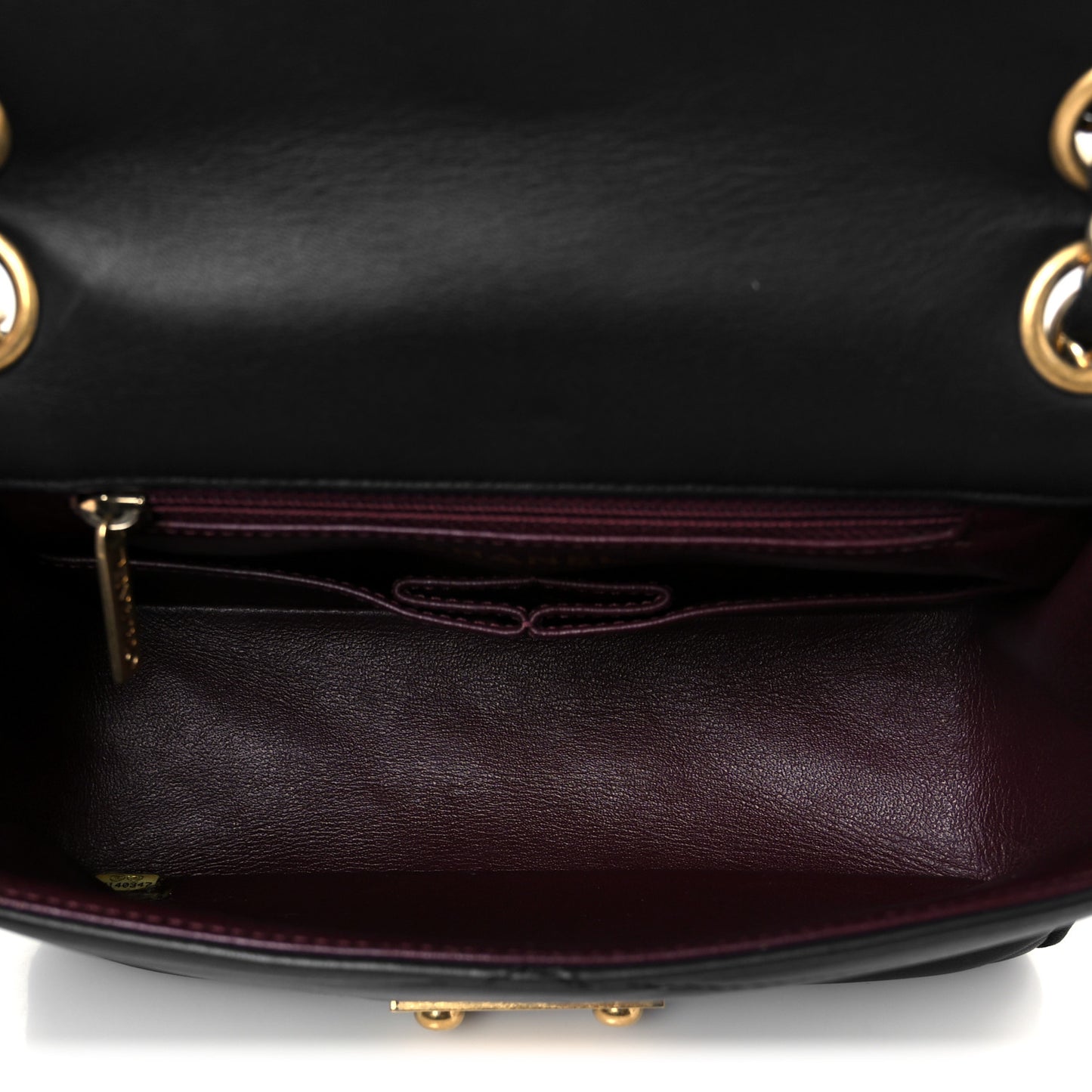 Lambskin Scallop Quilted Small Pagoda Flap Black