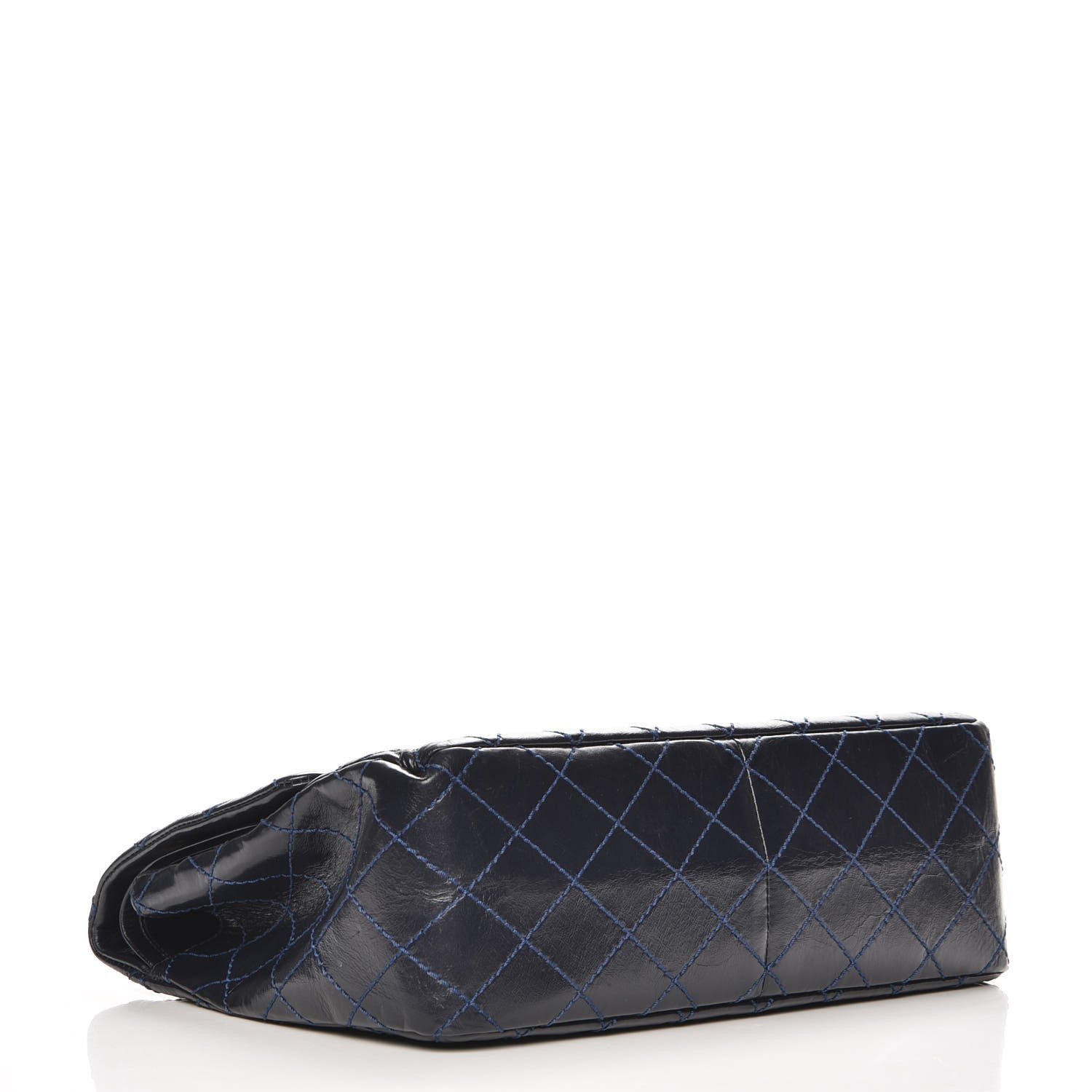 Chanel Glazed Calfskin Quilted Surpique 2.55 Reissue Flap Navy 4 of 7
