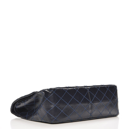 Chanel Glazed Calfskin Quilted Surpique 2.55 Reissue Flap Navy 4 of 7