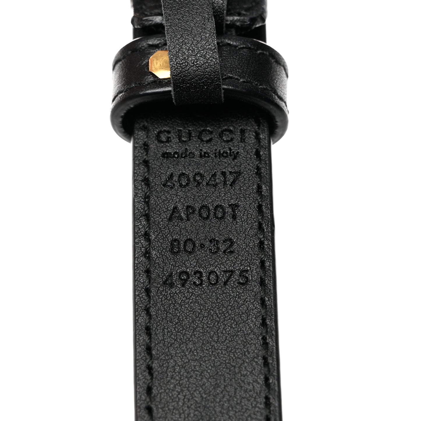 Calfskin Double G 20mm Belt 80 32 Black