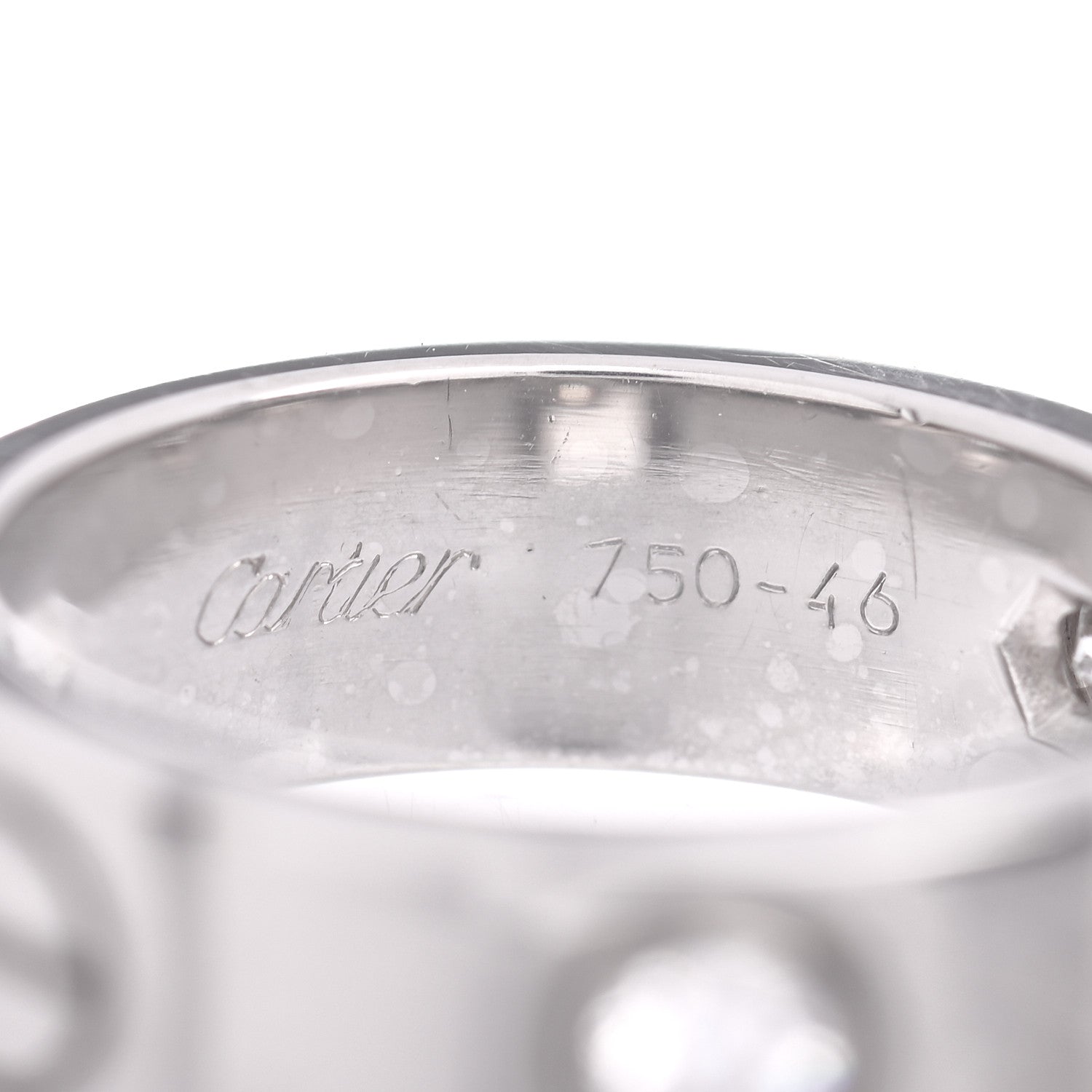 Cartier 18K White Gold 3 Diamond 5.5mm LOVE Ring 46 3.75 4 of 4