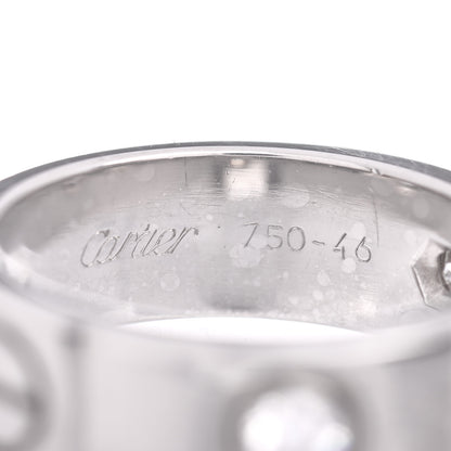 Cartier 18K White Gold 3 Diamond 5.5mm LOVE Ring 46 3.75 4 of 4