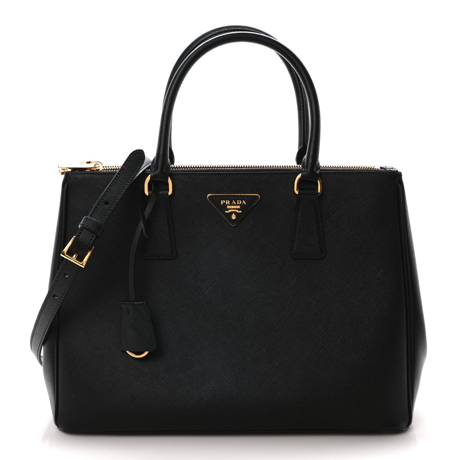 Prada Saffiano Lux Large Galleria Double Zip Tote Black 1 of 10