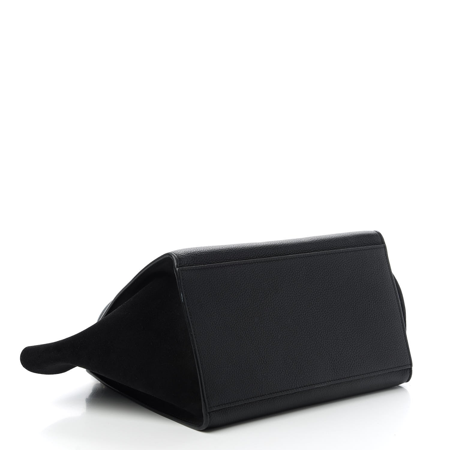 Celine Drummed Calfskin Suede Small Trapeze Black 4 of 9