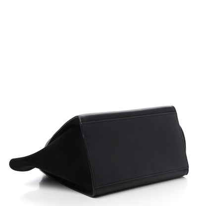 Celine Drummed Calfskin Suede Small Trapeze Black 4 of 9