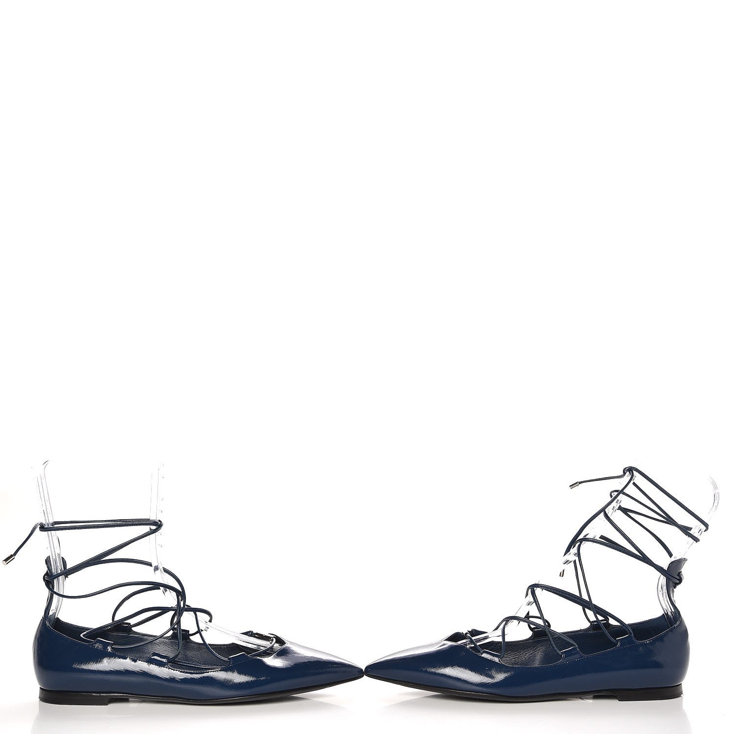 Louis Vuitton Patent Calfskin Cover Girl Flats 38 Navy 6 of 10