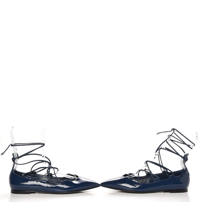 Louis Vuitton Patent Calfskin Cover Girl Flats 38 Navy 6 of 10