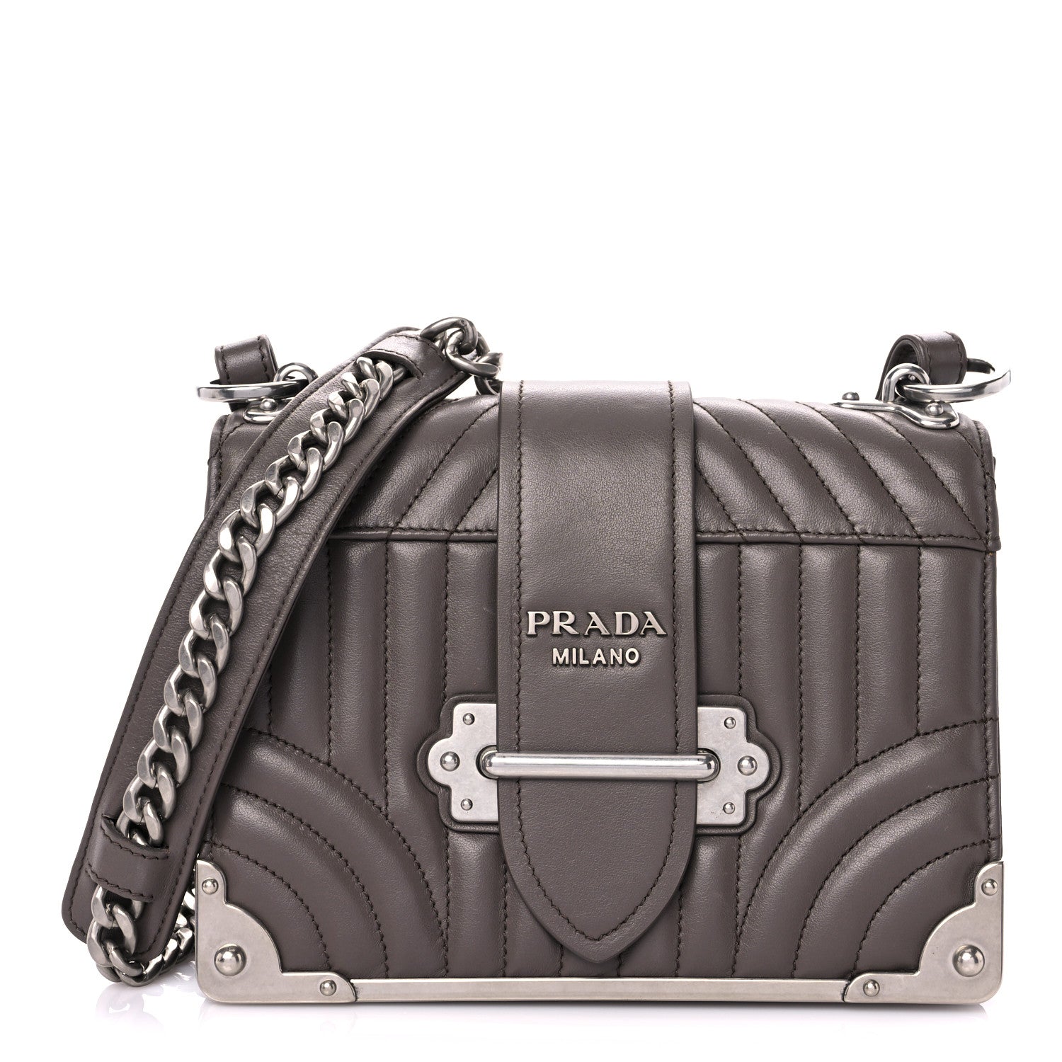 Prada Soft Calfskin Impunture Diagramme Cahier Bag Bambu 1 of 15