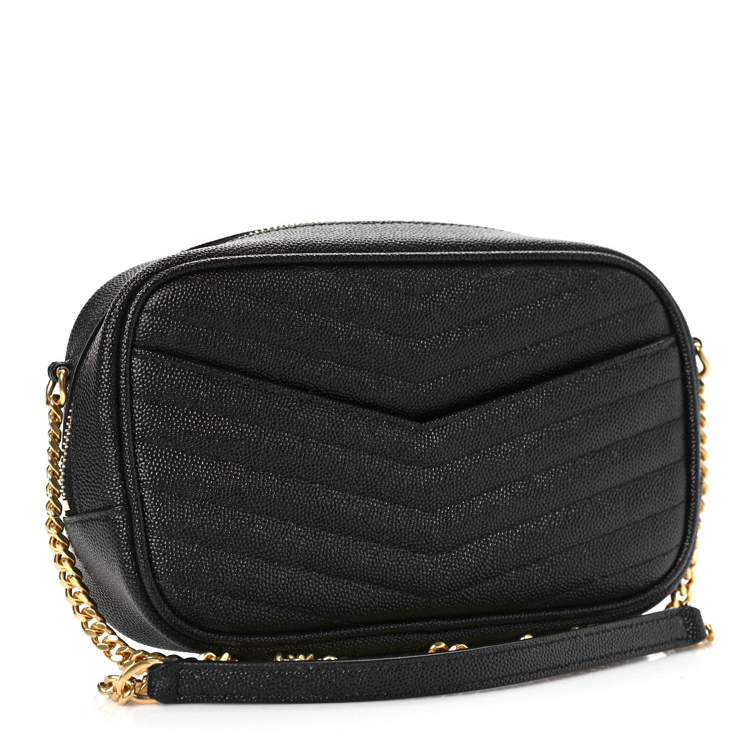 Saint Laurent Grain De Poudre Matelasse Monogram Mini Lou Camera Bag Black 3 of 9