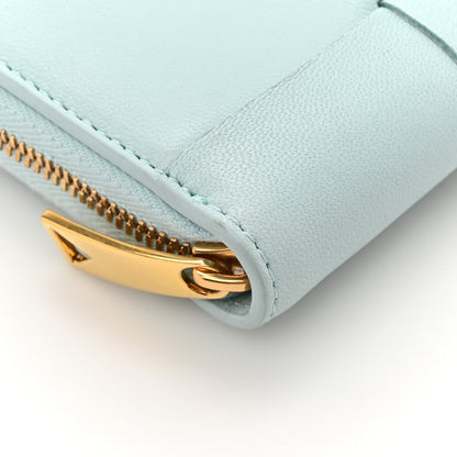 Bottega Veneta Shiny Calfskin Maxi Intreccio Zip Around Wallet Teal Washed 12 of 12