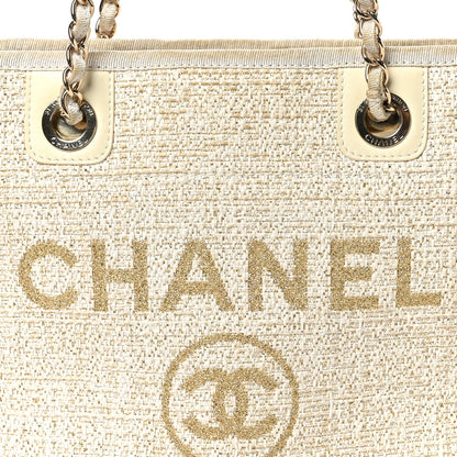 Chanel Lurex Boucle Mini Deauville Tote White 8 of 10