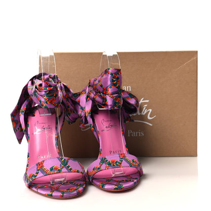 Christian Louboutin Crepe Satin Naja Chain Sandale Du Desert 100 Ankle Wrap Sandals 36.5 Gummy 9 of 9