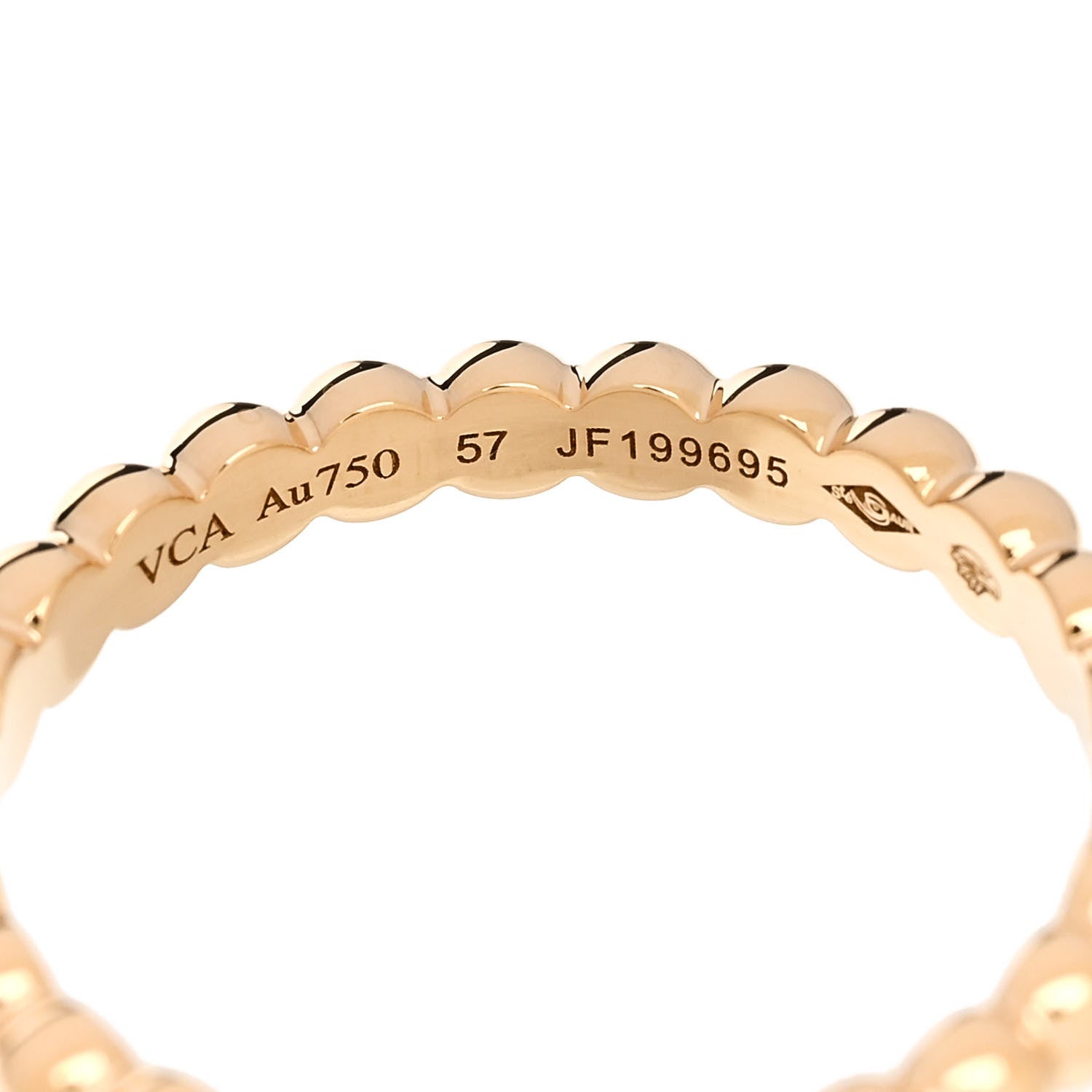 Van Cleef & Arpels 18K Yellow Gold Medium Perlee Ring 57 8 4 of 5