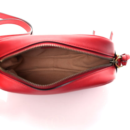 Gucci Calfskin Matelasse Mini GG Marmont Chain Shoulder Bag Hibiscus Red 5 of 9