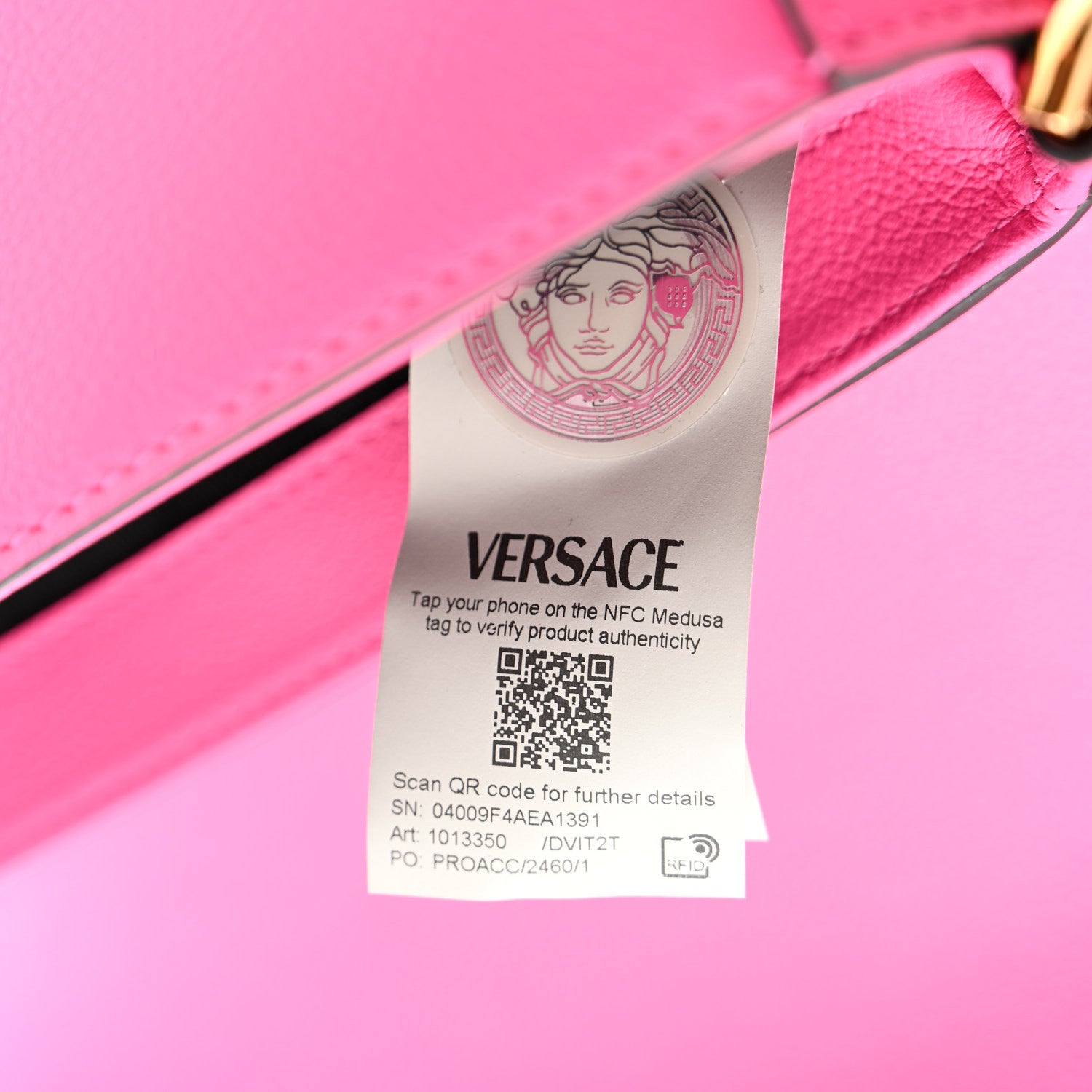Versace Grained Calfskin La Medusa Small Shoulder Bag Pink 7 of 10