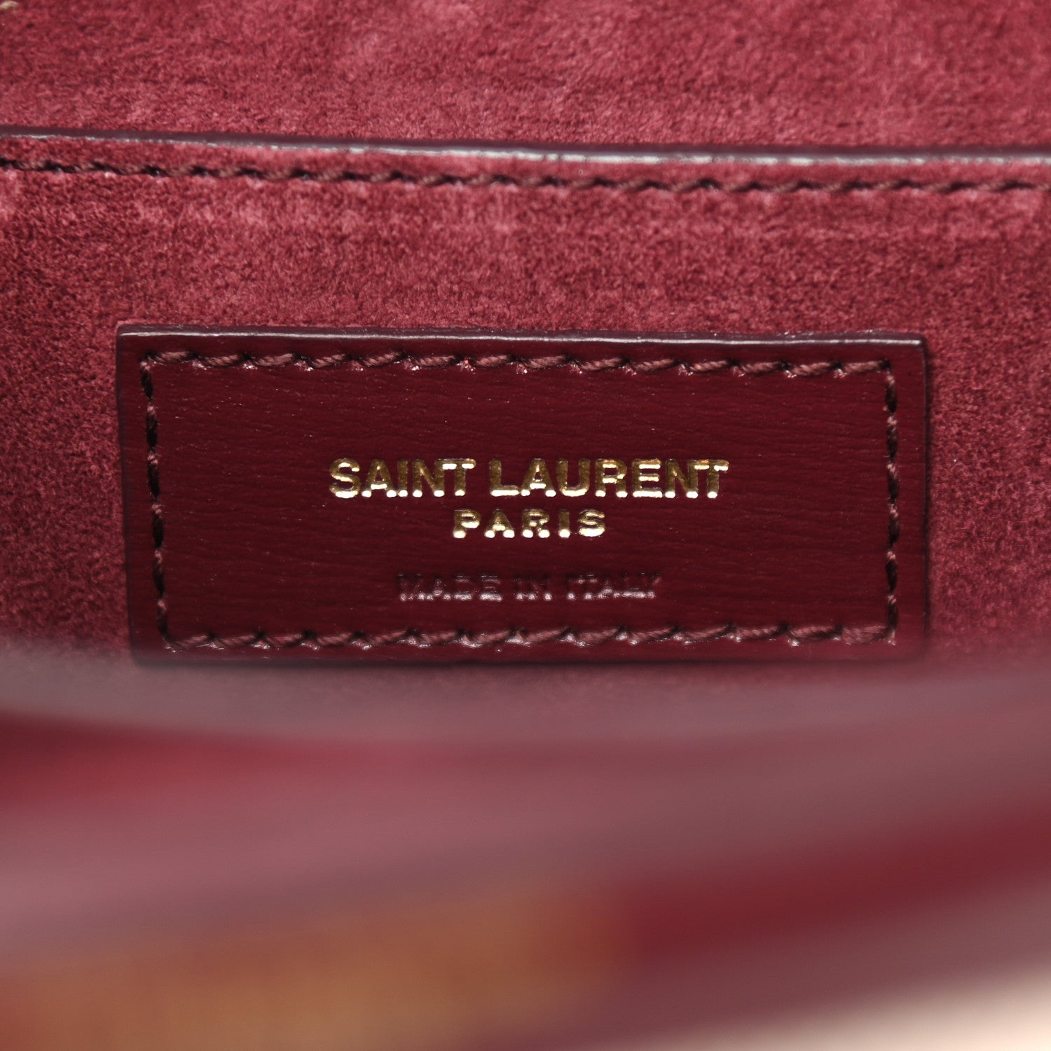 Saint Laurent Canvas Calfskin Medium Classic Monogram Cassandra Top Handle Natural Dark Legion Red 6 of 8