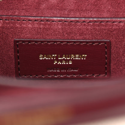 Saint Laurent Canvas Calfskin Medium Classic Monogram Cassandra Top Handle Natural Dark Legion Red 6 of 8